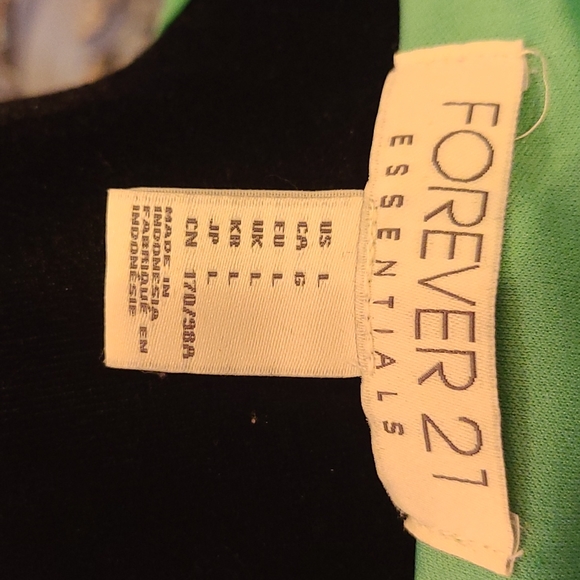 Forever 21 Essentials Green/White Polka Dot Pleated Dress size large - Picture 6 of 10